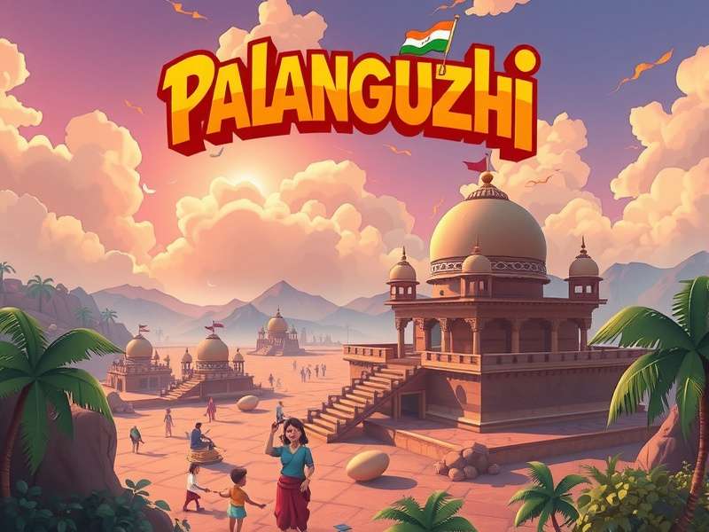 Traditional wooden Pallanguzhi board with cowrie shells arranged in pits