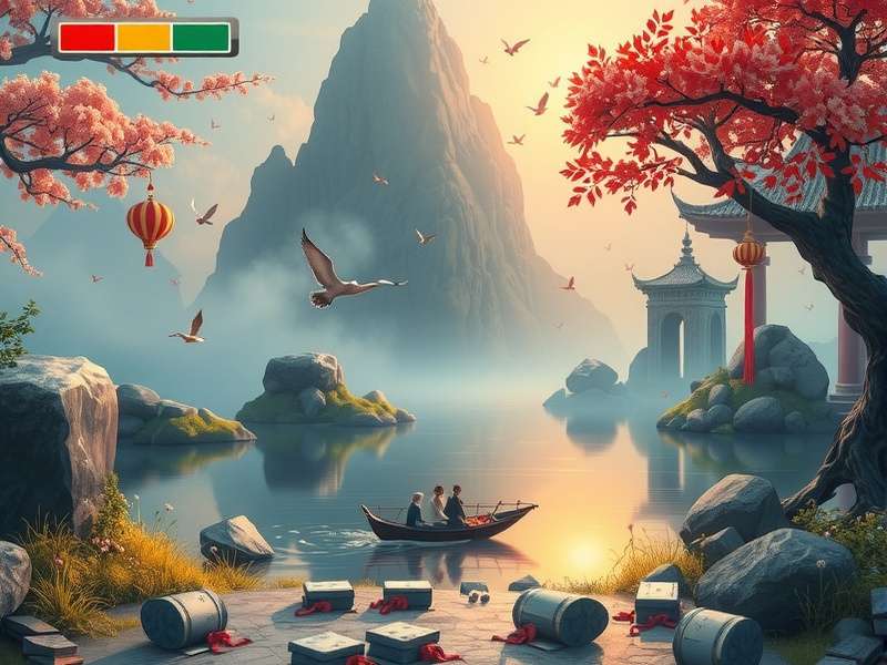 Traditional Pallanguzhi board game with cowrie shells on a wooden surface