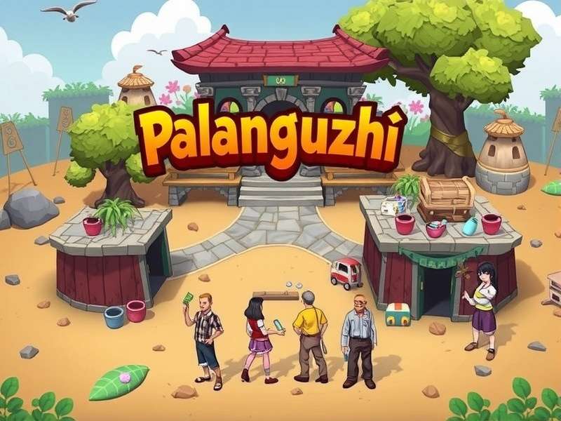 Traditional Pallanguzhi board game set with cowrie shells