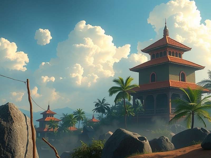 Close-up of hands distributing cowrie shells across Pallanguzhi board during competitive play