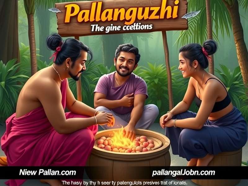 Pallanguzhi game setup with cowrie shells and wooden board